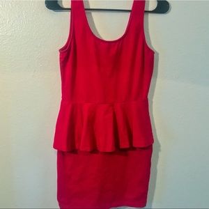 Forever 21 Red Ruffle Midwaist Mini Dress